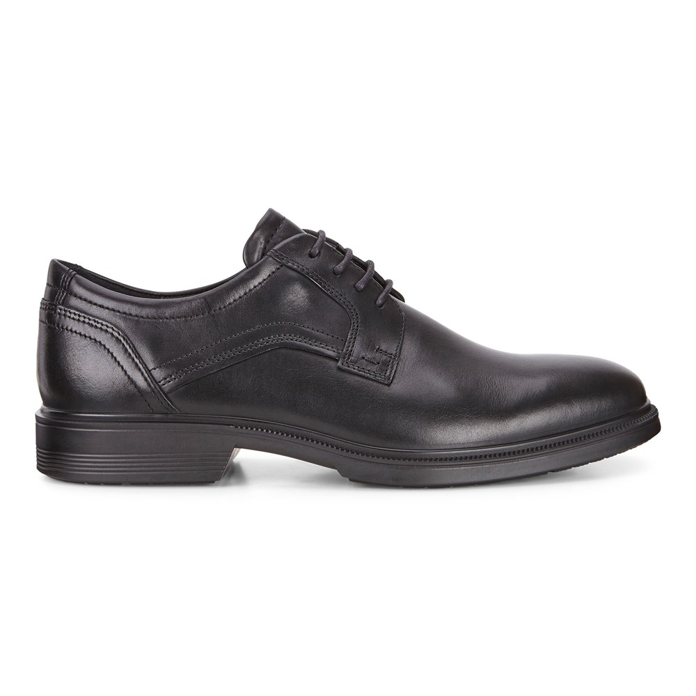 ECCO Mens Dress Shoes Black - Lisbon Plain Toe Tie - UIG-540628